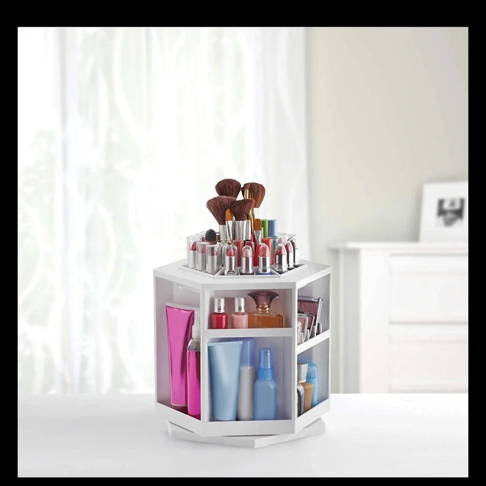 Lazy Susan White Cosmetic Organizer